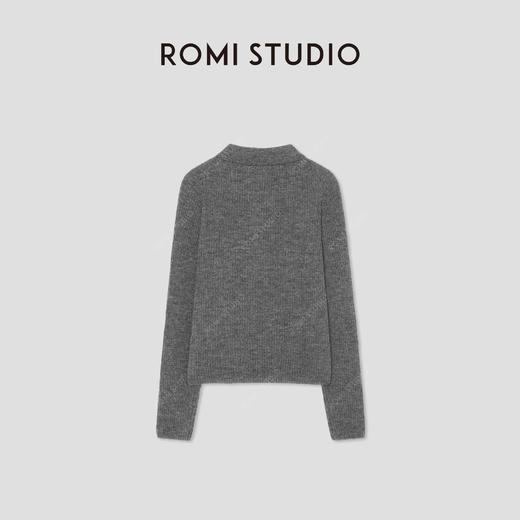 ROMI STUDIO“格雷高知”羊驼毛绵羊毛混纺翻领套头毛衫RW24WSG0986 商品图1