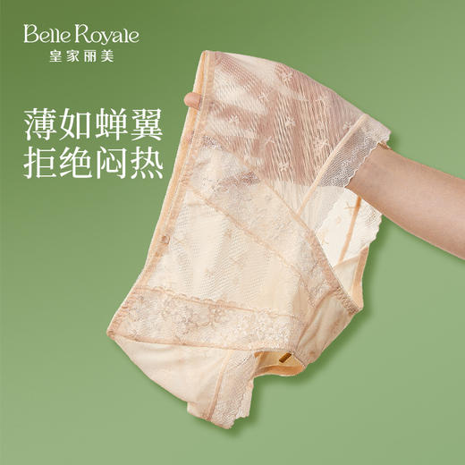 【99元3条，下单数量拍3！】皇家丽美7A级紫衫醇抑菌内裤冰爽软糯蕾丝裤高弹裤腿底裤DKM1389 商品图1