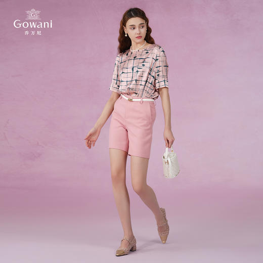 乔万尼真丝衬衫女夏新款中袖桑蚕丝上衣EF2C396 商品图1