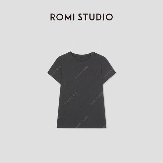 ROMI STUDIO“质感至上”棉质竹节肌理圆领正肩短袖T恤 RW24WSD1319(现货) 商品图1