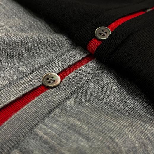 丁摩 春装新款层次感撞色拼接/假两件羊毛圆领针织开衫5ZF-16161 商品图2