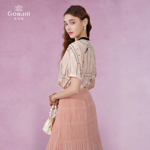 乔万尼夏季新款重磅真丝衬衫拼色设计衬衣EI2C806 商品图4