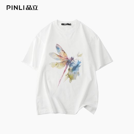 PINLI品立2025夏季新款圆领动物印花烫钻短袖T恤男士体恤衫上衣潮BG252111031 商品图3