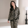 芬腾性感豹纹春夏款睡衣女冰丝薄款宽松大码仿真丝长袖家居服套装 商品缩略图2