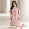 芬腾睡裙女夏季纯棉短袖薄款连衣裙宽松大码孕妇睡衣女夏天家居服 商品缩略图1