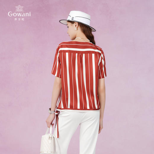 乔万尼休闲职场条纹显白真丝衬衫EI2C786 商品图4