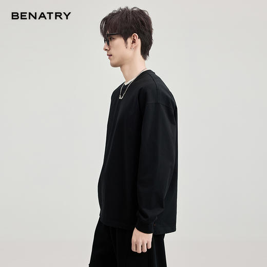 贝纳川时尚磨破长袖T恤ECF113001 商品图3