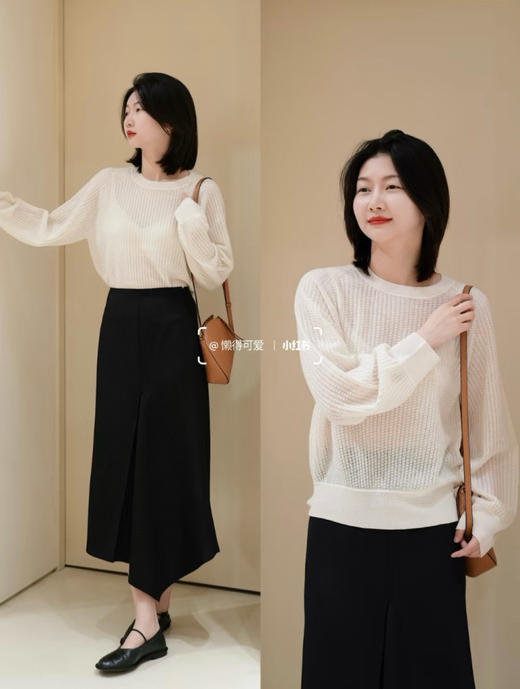 46-5 纯圆正 小禾 水溶性绵羊毛 玉米花肌理 针织上衣 朦胧高级炒鸡软糯 商品图0