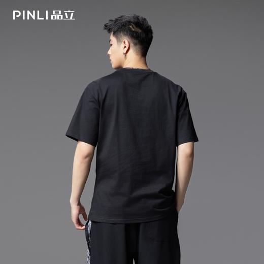 PINLI品立2025夏季新款潮牌动物印花短袖T恤男休闲圆领体恤衫上衣BG252111020 商品图2