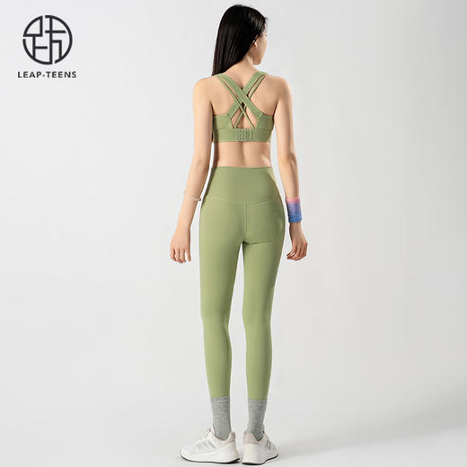 跃牌【蚂蚁运动】系列  固定杯高强度瑜伽背心高腰提臀瑜伽裤女瑜伽套装X1358+K3338 商品图2