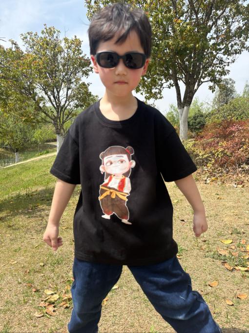 【YW】无忧购儿童哪吒印花纯棉T恤(截单后7天发货) 商品图4