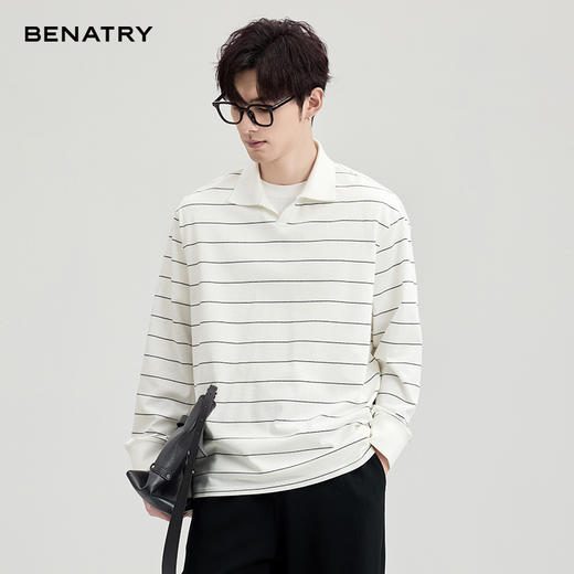贝纳川条纹翻领T恤ECF113003 商品图9