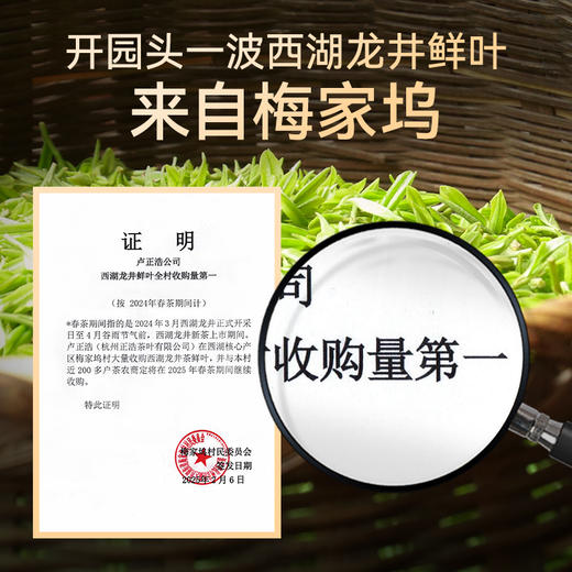 【2026年新茶上市】春茶卢正浩明前精品级西湖龙井浩字纸包200克绿茶茶叶绿茶茶叶 商品图2