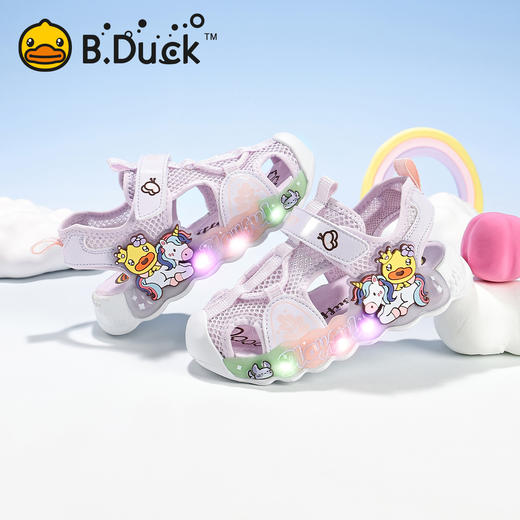 B.Duck小黄鸭童鞋夏季儿童凉鞋24-30 F2686801 商品图1