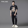 PINLI品立2025夏季新款动物印花烫钻短袖T恤男休闲圆领体恤衫上衣BG252111030 商品缩略图1