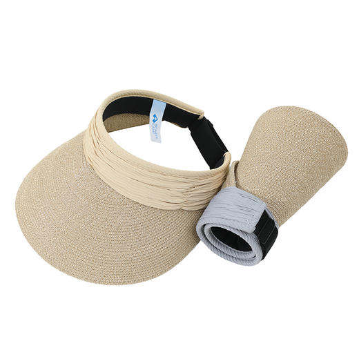 拓路者防晒帽女夏季草编空顶帽可收纳大帽檐防晒防紫外线户外出游 商品图3