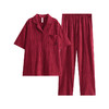 芬腾情侣短袖睡衣夏季纯棉套装女士男款蛇年本命年红色结婚家居服 商品缩略图5