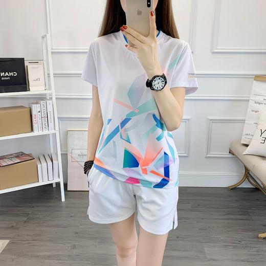 丁摩 V领速干衣女短袖弹力户外女装运动快干夏装宽松徒步羽毛球t恤休闲6317 商品图2