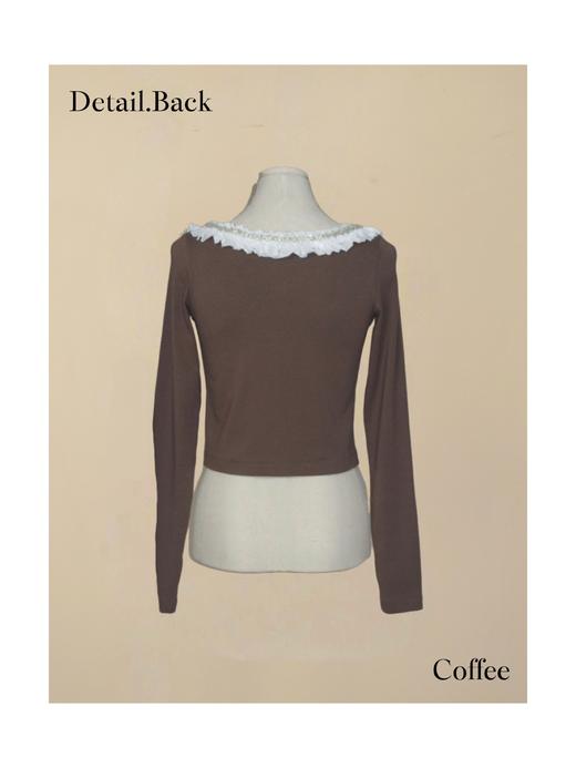 蕾丝钉珠开衫 深蓝/燕麦 商品图3