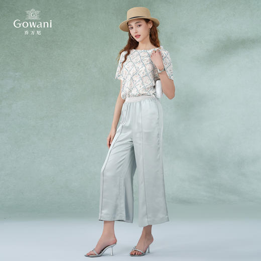 乔万尼夏季新品真丝清新亮丽宽松印花桑蚕丝上衣EI2C796 商品图1