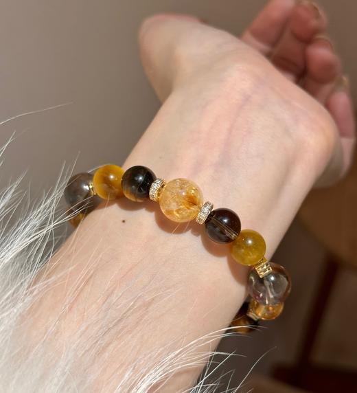 一手富贵招财金霸天然黄水晶手串 商品图11