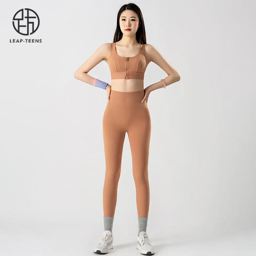 跃牌【蚂蚁运动】系列  一体式运动前拉链工字背心高腰提臀瑜伽裤女瑜伽套装X1347+K3338 商品图2