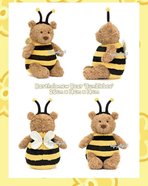 原单正品 Jellycat 巴塞罗熊穿上俏皮大黄蜂玩偶

全套带盒子，收纳袋，玩具熊，笔记本！

正品！外贸订单剩余100个。 商品图2