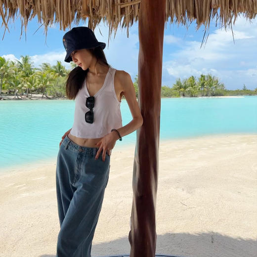 ROMI STUDIO“旅行碎片”100棉软糯肤感宽松圆领吊带背心RWCSST2372【发货时效25天】 商品图1