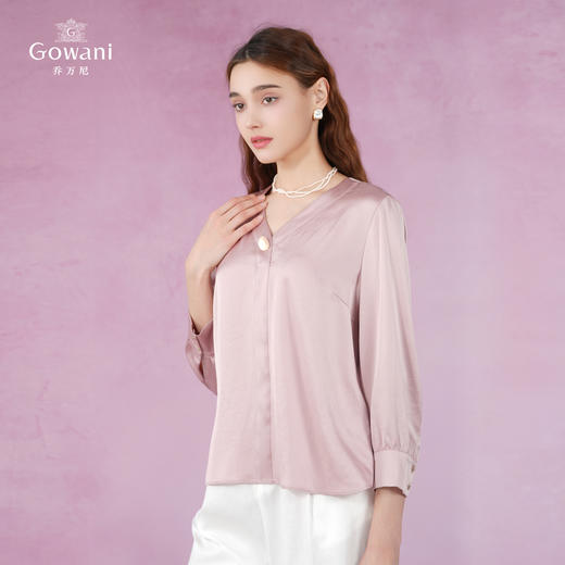 【三醋酸】乔万尼新款衬衫女设计感小众复古港味职业气质上衣EI2C709 商品图3
