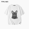 PINLI品立2025夏季新款狗狗印花烫钻短袖T恤男休闲圆领体恤衫上衣BG252111028 商品缩略图3