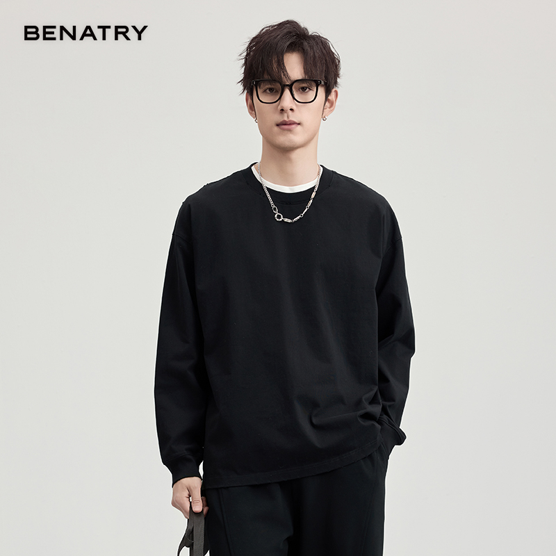 贝纳川时尚磨破长袖T恤ECF113001