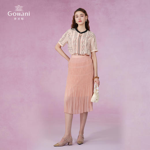 乔万尼夏季新款重磅真丝衬衫拼色设计衬衣EI2C806 商品图1