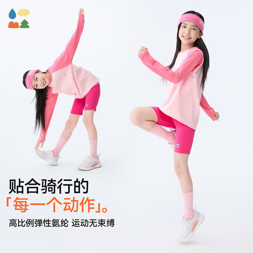 [屁侠推荐]高弹五分瑜伽裤森林棠25夏款儿童女轻薄透气高弹力紧身骑行裤41052501 商品图2