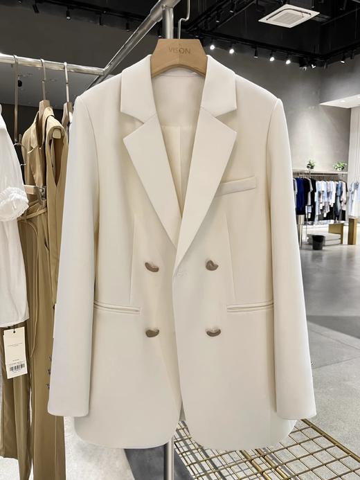 丁摩 春秋新款百搭时尚雅灰色西装外套女设计感休闲轻奢高级西服5ZF-80601 商品图7