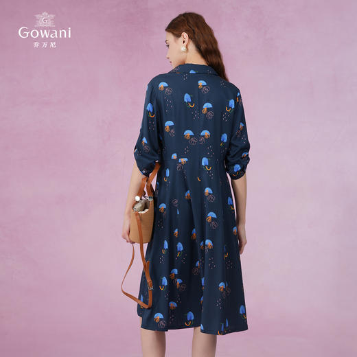 乔万尼重磅真丝连衣裙夏新款大牌高端桑蚕丝短袖EF2E361 商品图4