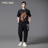 PINLI品立2025夏季新款老虎印花短袖T恤男潮牌休闲圆领体恤衫上衣BG252111017 商品缩略图1