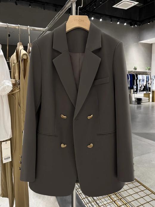 丁摩 春秋新款百搭时尚雅灰色西装外套女设计感休闲轻奢高级西服5ZF-80601 商品图6