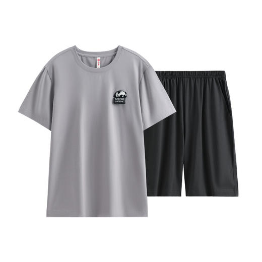 芬腾睡衣男士夏季短袖短裤纯棉薄款可外穿休闲宽松家居服套装男款 商品图4
