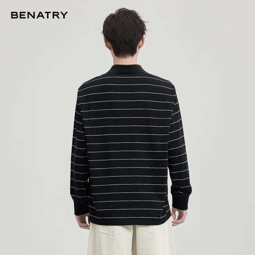 贝纳川条纹翻领T恤ECF113003 商品图4