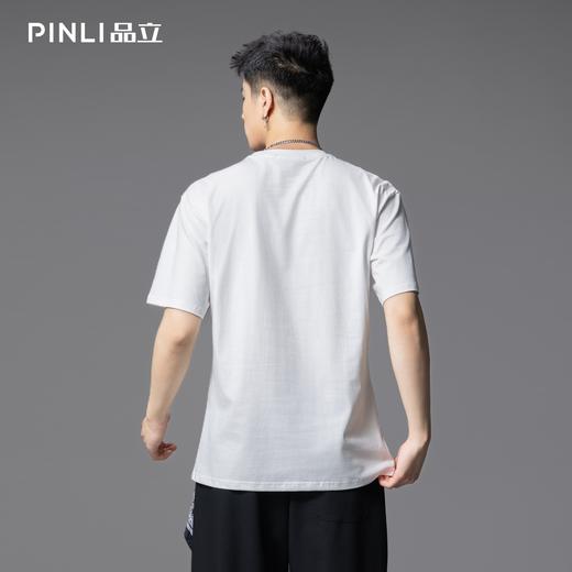 PINLI品立2025夏季新款男士圆领人物印花短袖T恤上衣BG252111035 商品图2