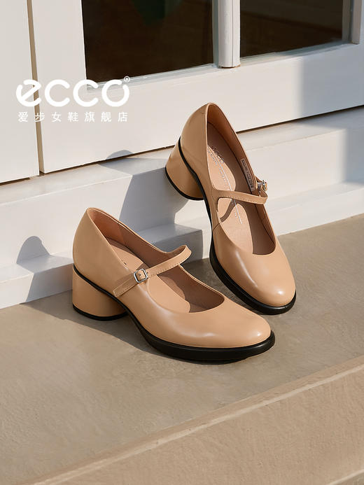 ECCO爱步 女鞋玛丽珍鞋 2025新款复古粗跟浅口单鞋 商品图1