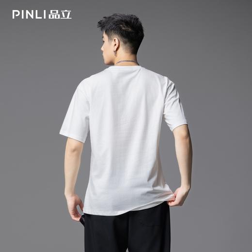PINLI品立2025夏季新款圆领动物印花烫钻短袖T恤男士体恤衫上衣潮BG252111031 商品图2