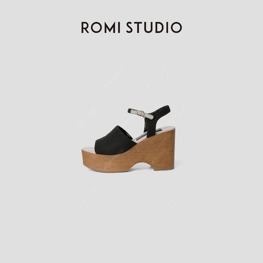 ROMI STUDIO “自我时刻” 牛反绒拼羊皮厚底台高跟鞋 427CA008 商品图0