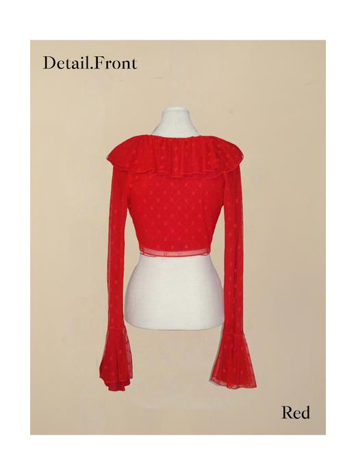 蕾丝开衫 乳白/樱桃红 商品图1