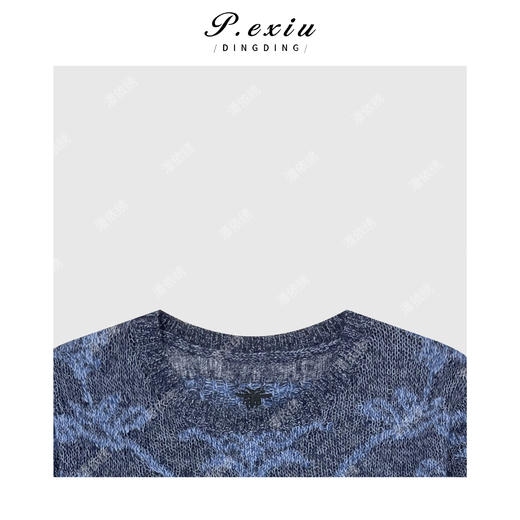 04-3潘依绣丁丁宠粉100 羊-毛 镂空嵌花编制软糯感针织短袖 ZZ0818 商品图3