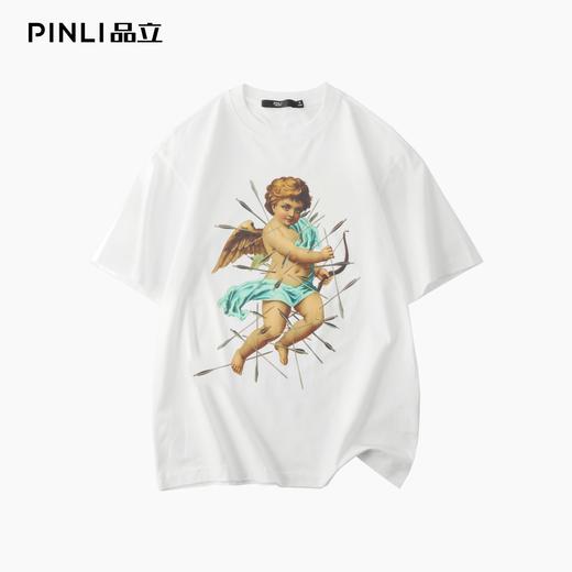 PINLI品立2025夏季新款男士圆领人物印花短袖T恤上衣BG252111035 商品图4