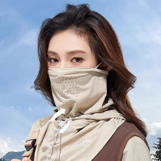 【男女同款 面罩帽子一体】夏季防晒面罩帽子遮阳帽女冰丝透气围脖开车面巾护颈 商品图2