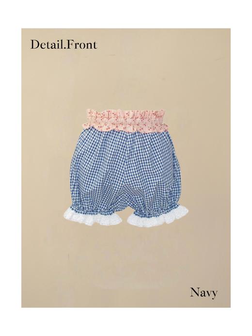 小樱桃格纹蕾丝花苞短裤 商品图2