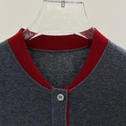 丁摩 春装新款层次感撞色拼接/假两件羊毛圆领针织开衫5ZF-16161 商品图8