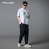 PINLI品立2025夏季新款新中式宽松短袖T恤叶子绣花盘绳休闲男上衣B252111024 商品缩略图3